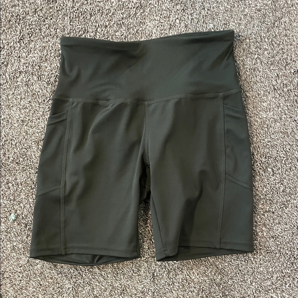 Women's Dark Green Bike Shorts